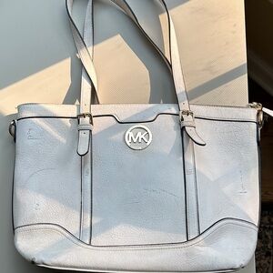 Michael Kors White Tote Bag (possibly faux)